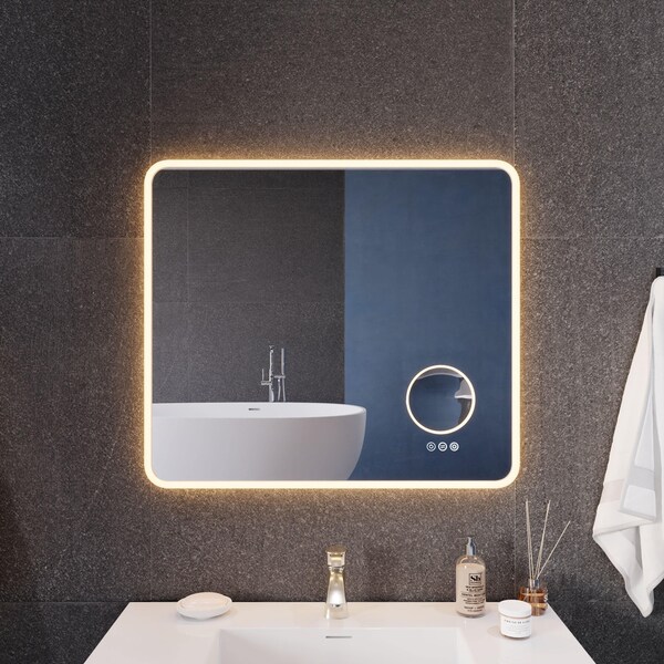 27in X 31in LED Front/Back Light Magnifying Bathroom Mirror With Defogger
